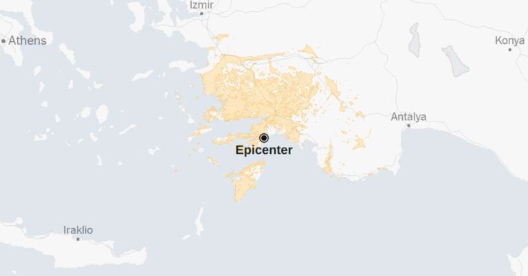 Map: Turkey Hit by 5.8-Magnitude Earthquake