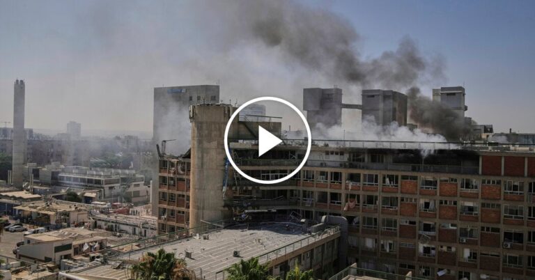 Israeli Hospital Engulfed in Smoke Following Iranian Missile Attack