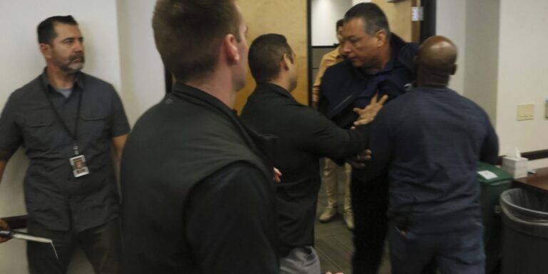 FBI agents apprehend Sen. Alex Padilla at LA press event alongside Homeland Security Secretary Kristi Noem