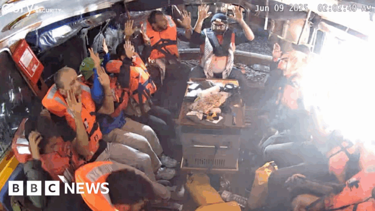 Israeli soldiers have reportedly boarded an aid ship en route to Gaza, activists claim