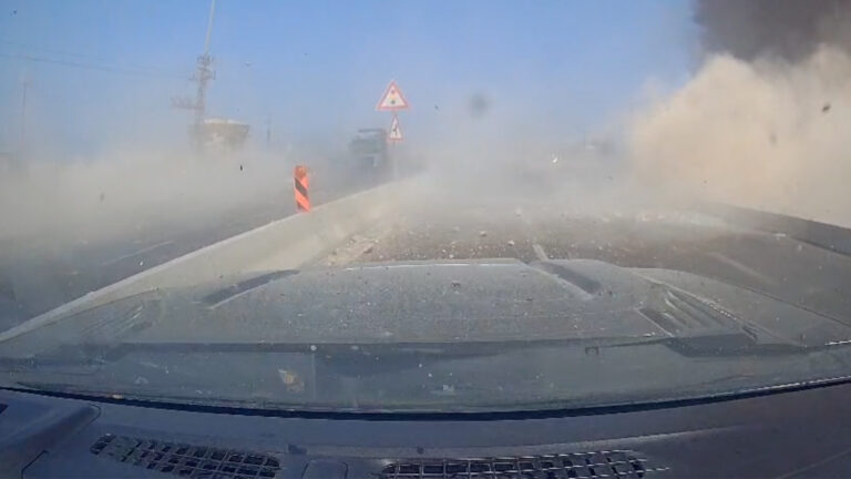 Ashdod Dashcam Records Massive Explosion in Israel