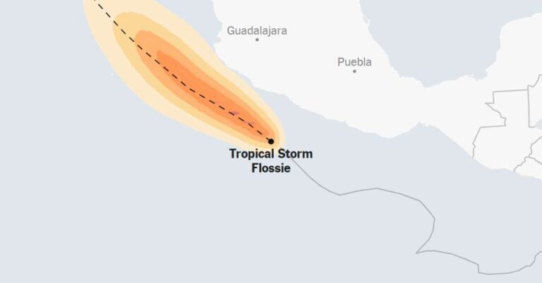 Tropical Storm Flossie Tracking Map