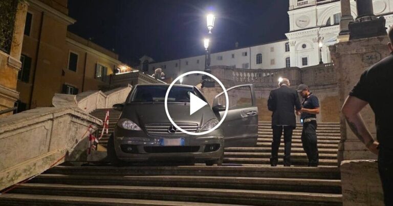 Driver Accidentally Navigates Down the Spanish Steps in Rome