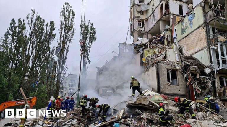 Ukrainian officials report six killed and apartment block hit by Russian strikes