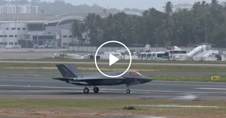 British F-35B Fighter Jet Rescued in India Finally Soars into the Sky