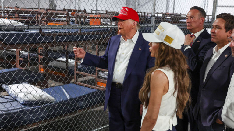 Trump visits migrant detention facility known as ‘Alligator Alcatraz’ in the Florida Everglades