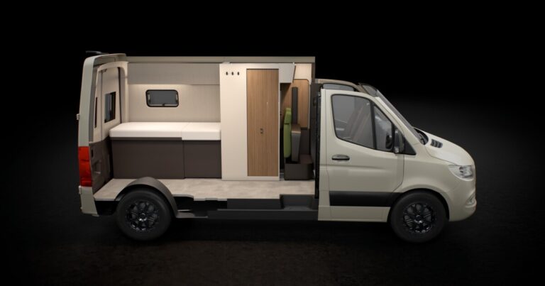 Clever Sliding Bathroom Design Enhances Space in Bürstner Habiton Camper Van