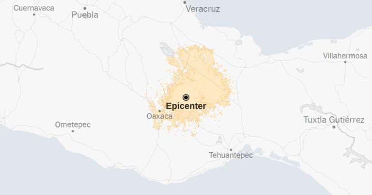 Map: Mexico Hit by 5.8-Magnitude Earthquake