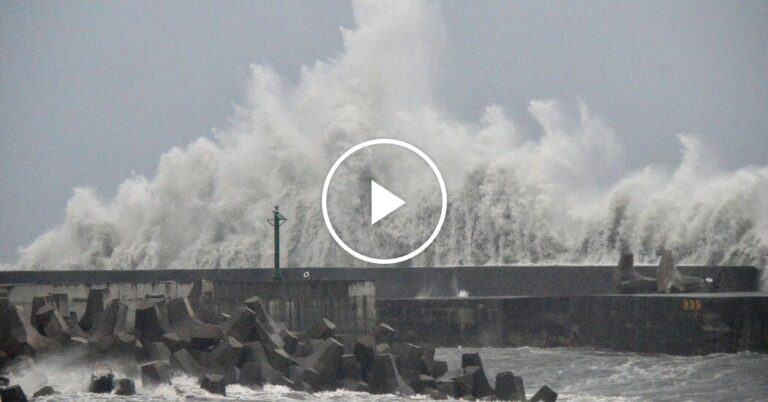 Southern Taiwan Hit By Typhoon Podul