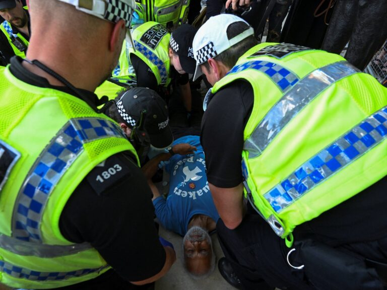 At least 200 people arrested by UK police at Palestine Action protest in London | Latest on Protests in the UK
