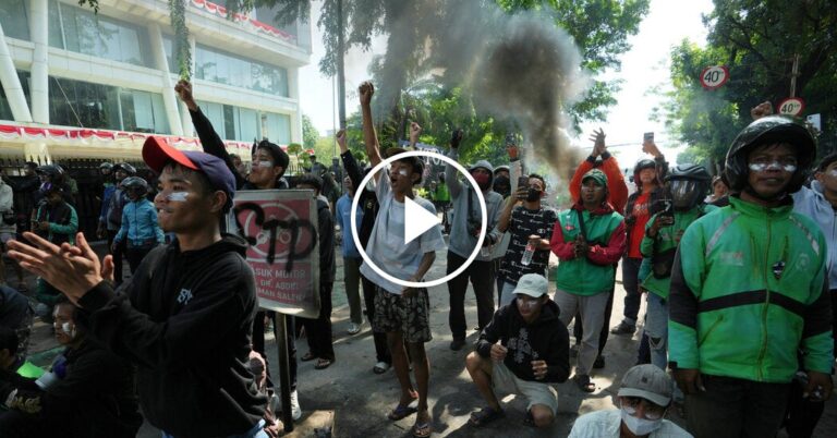 Protesters and Police Engage in Conflict in Indonesia