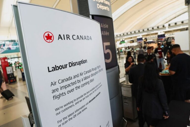 Hundreds of flights grounded as Air Canada cabin crew goes on strike