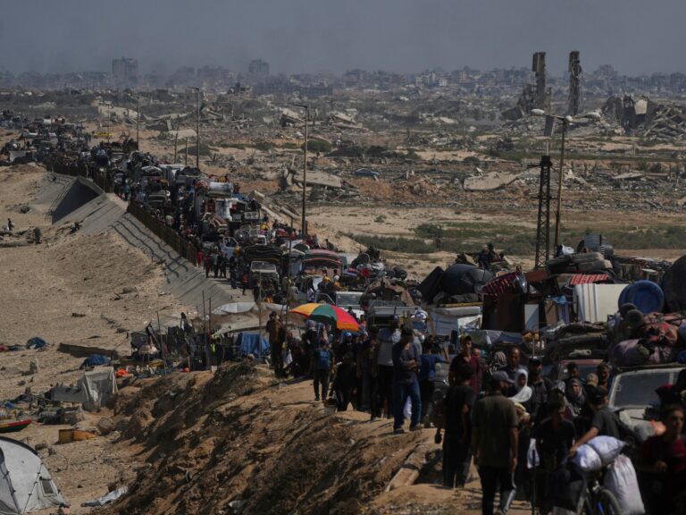 Israeli airstrikes force thousands of Palestinians to flee Gaza City amid escalating violence in Israel-Palestine conflict