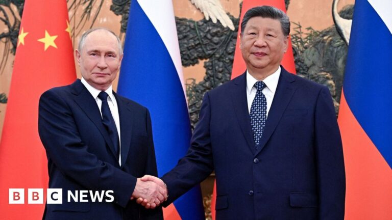 Vladimir Putin of Russia and Xi Jinping of China commence discussions in Beijing