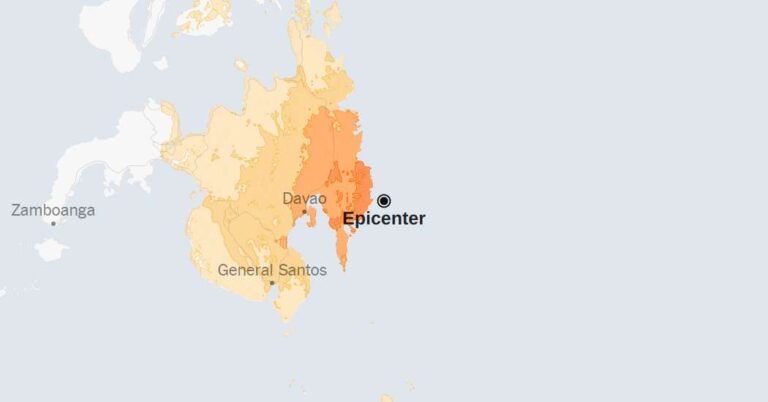 Map: 7.4-Magnitude Earthquake Hits the Philippine Sea