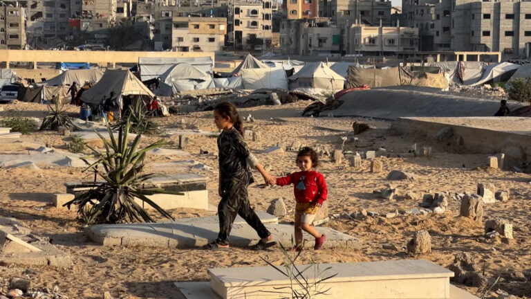 Palestinians displaced from their homes now residing in Gaza’s cemeteries | Newsfeed