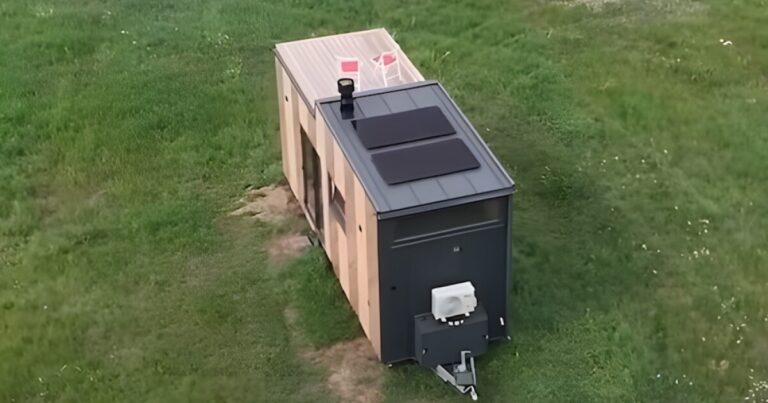 Baltic Tiny House introduces small off-grid home featuring a rooftop terrace