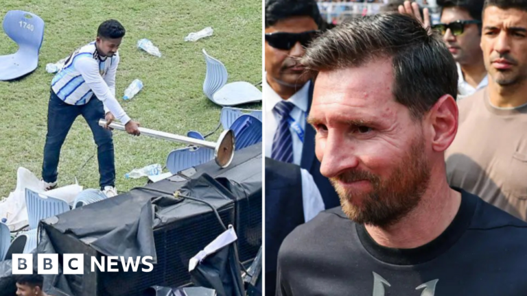 Fans show anger at Lionel Messi during India tour as they throw chairs and bottles at stadium event
