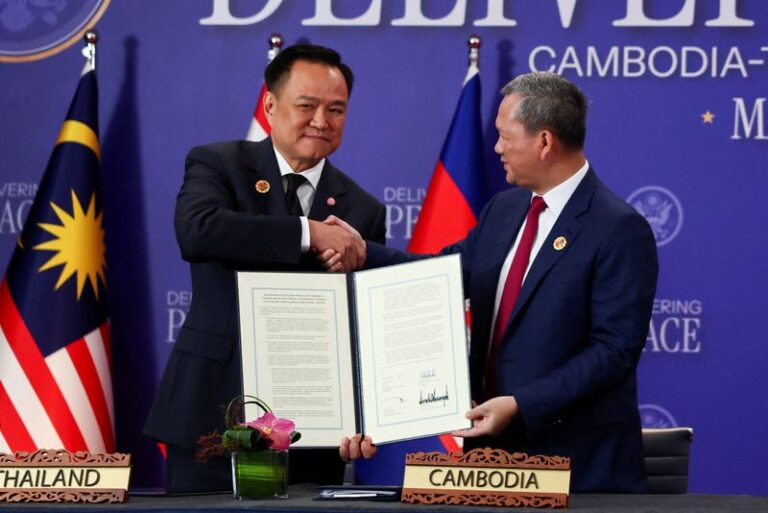 Thailand and Cambodia agree to peace deal to end intense border dispute