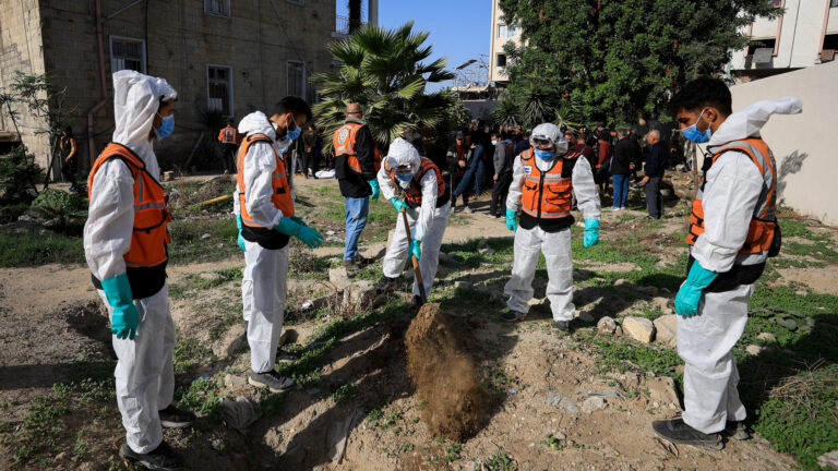 Bodies of dozens of individuals quickly buried at al-Shifa Hospital in Gaza have been relocated to cemeteries