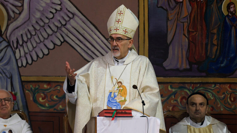 Latin Patriarch of Jerusalem presides over Christmas mass at church in Gaza