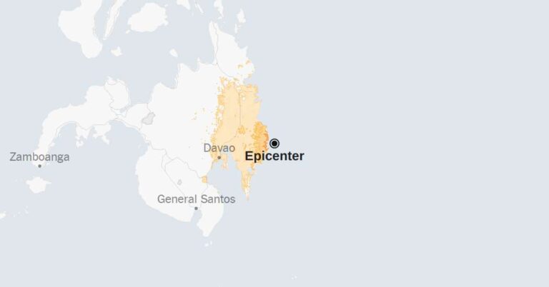 Map: 6.4-Magnitude Earthquake Rattles the Philippine Sea